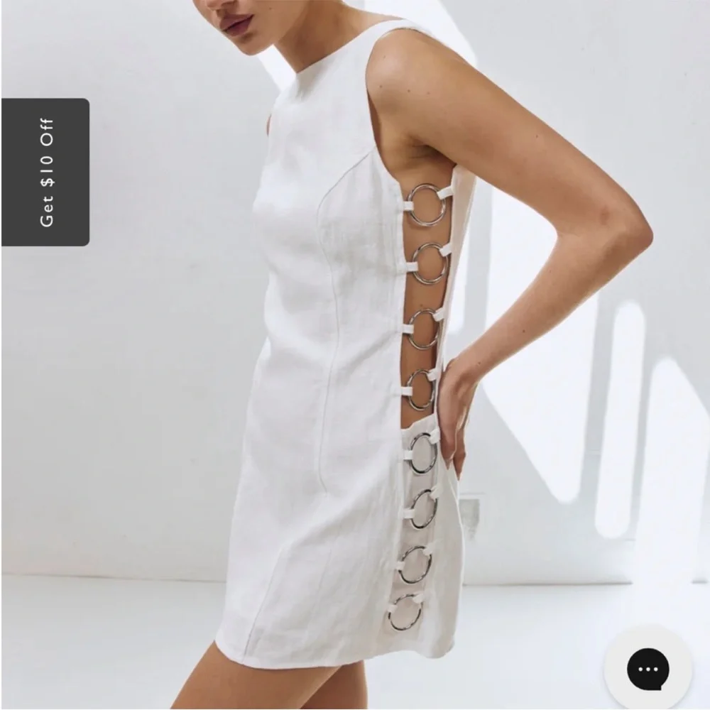 NWT • VRG GRL white discoteca dress - size small - Picture 3 of 7